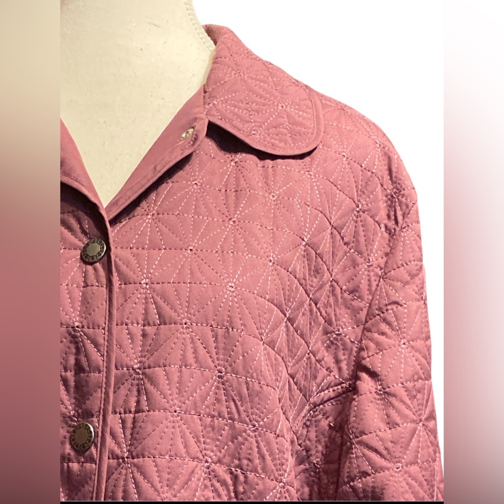 Alfred Dunner Quilted Mauve Puffer Jacket - Picture 3 of 7